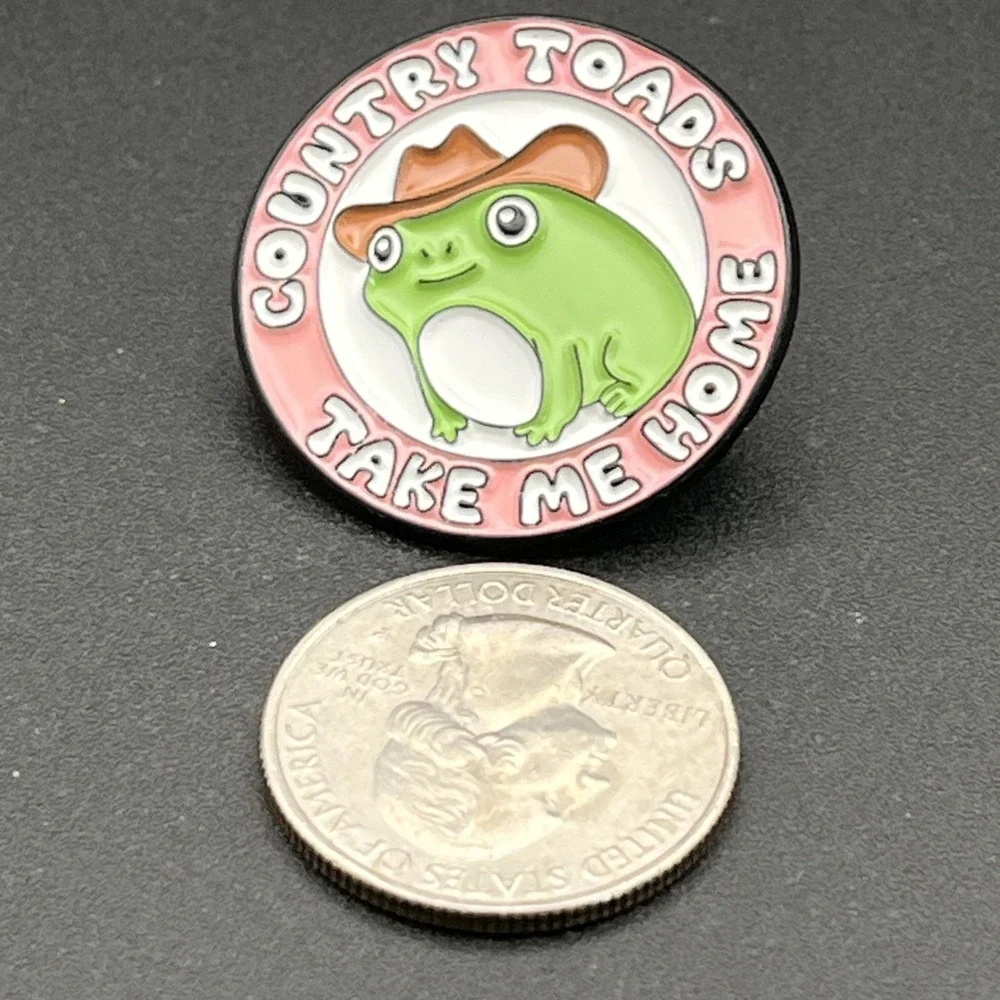 Country Toads Take Me‎ Home Funny Novelty Lapel Hat Pin